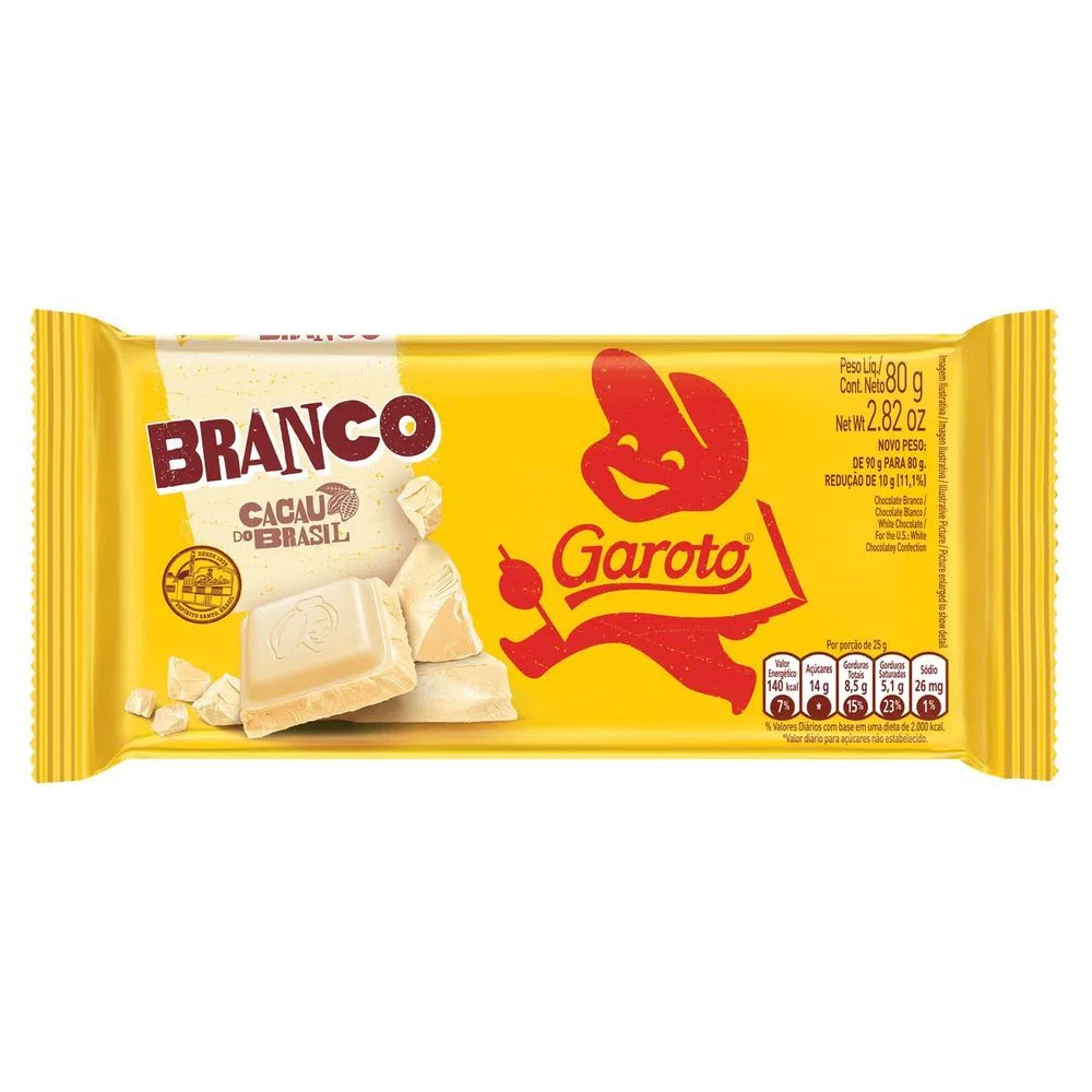 BARRA CHOCOLATE BRANCO GAROTO