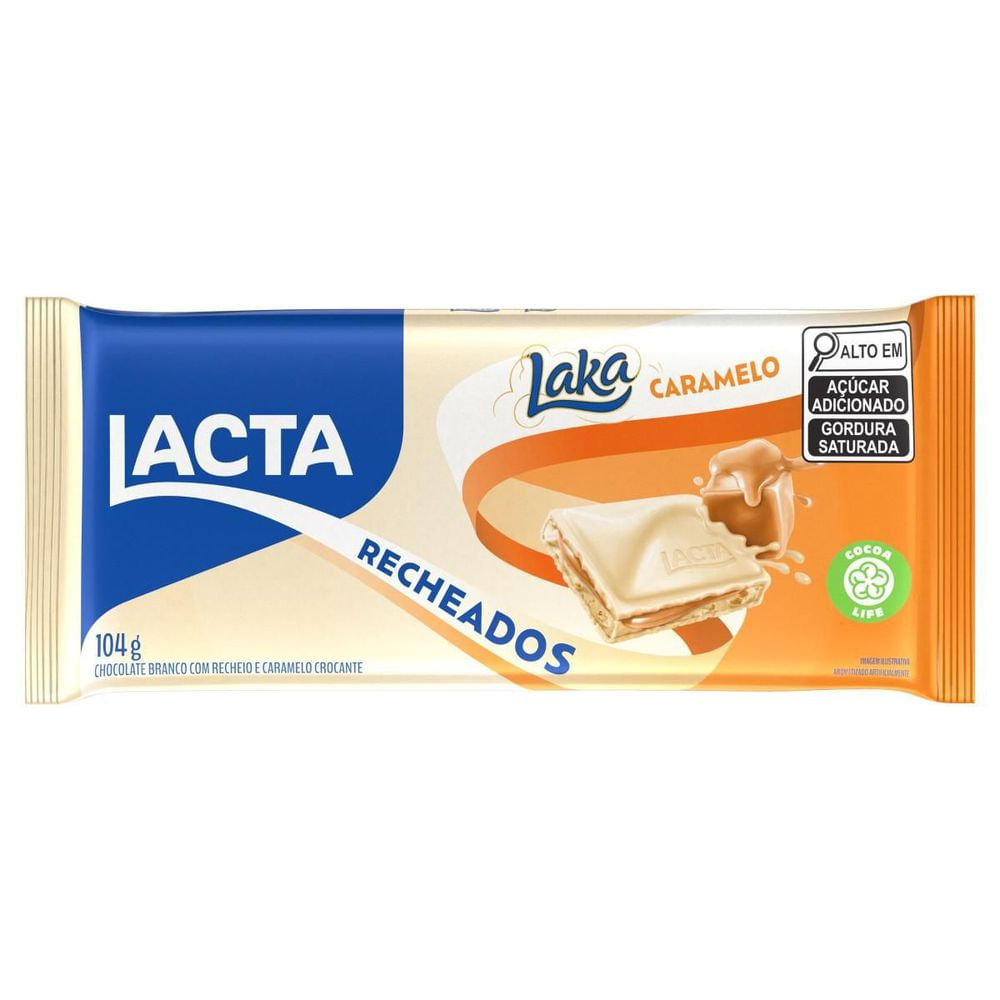 BARRA CHOCOLATE BRANCO COM CARAMELO LACTA