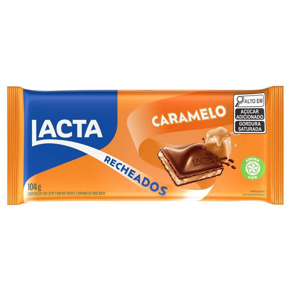 BARRA CHOCOLATE COM CARAMELO LACTA
